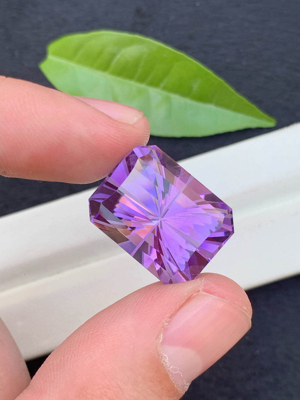 Pink Purple Amethyst Gemstone: Custom Cut Loose Gem (37 CT)