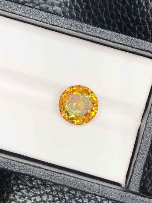 4.15 CT Round Faceted Sphene Titanite Gemstone: Rare Zagi Mine Stone