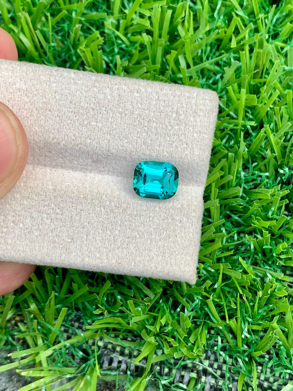 Lagoon Tourmaline Gemstone: 1.65 CT Cushion Cut Ring Stone