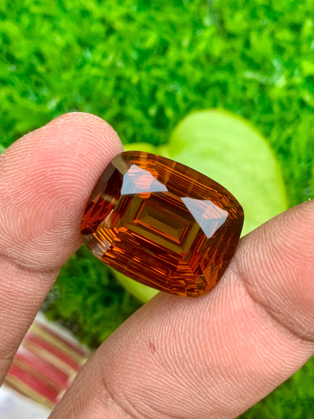 Mahogany Orange Citrine Gemstone: 19.60 CT Fancy Laser Cut