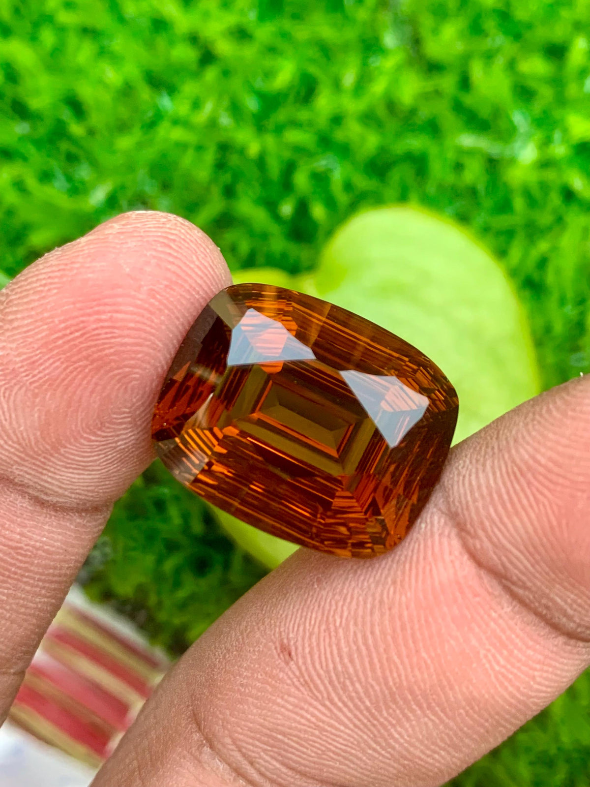 Mahogany Orange Citrine Gemstone: 19.60 CT Fancy Laser Cut
