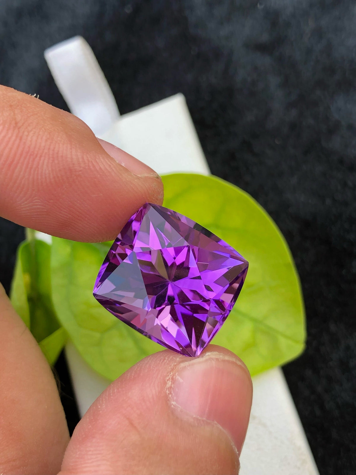 Fancy Cut Natural Amethyst Gemstone: Purple Ring Stone, 17.30 CT