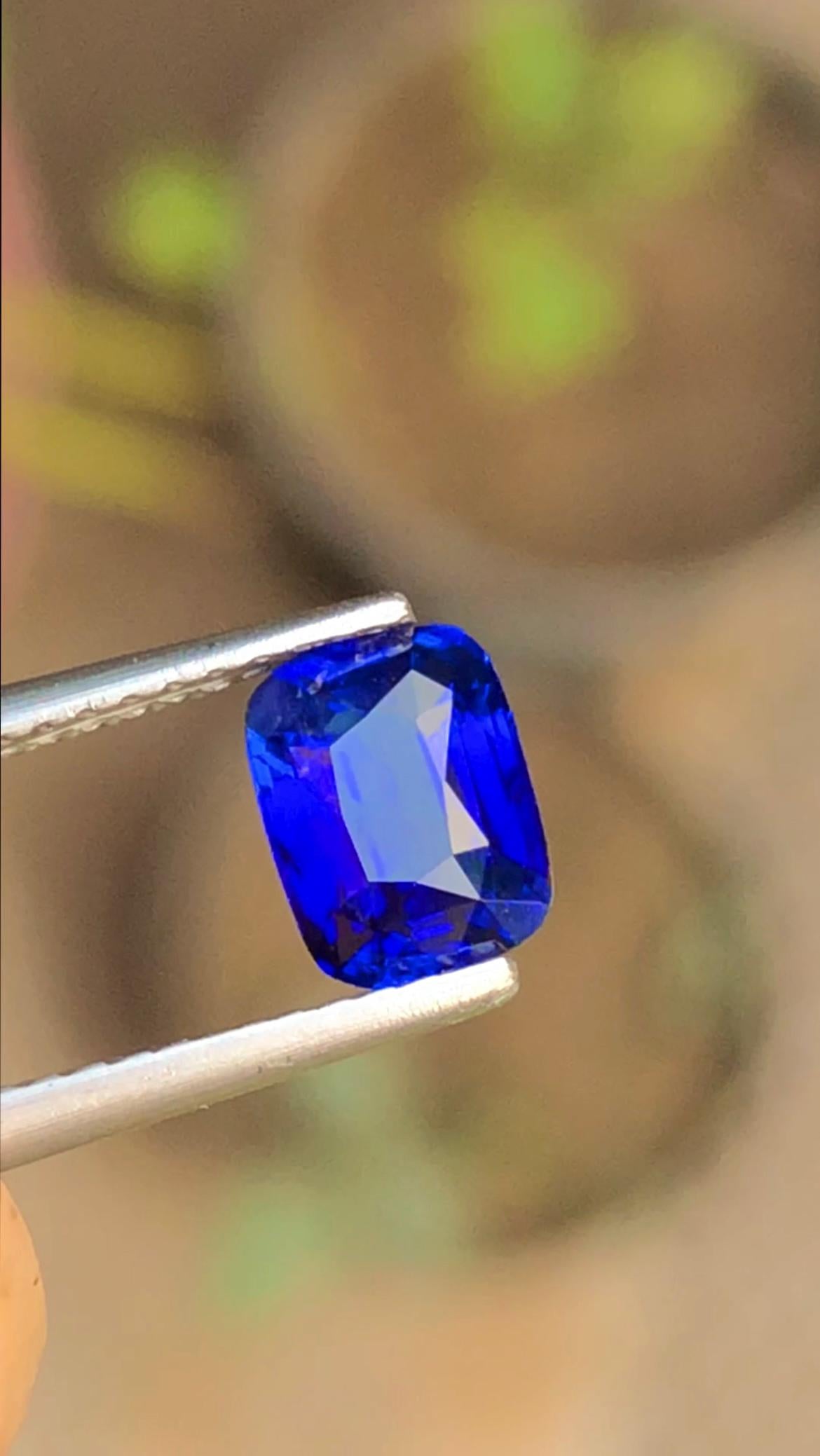 Royal Blue Sapphire 1.19ct Cushion Cut with Certificate – Madagascar Origin