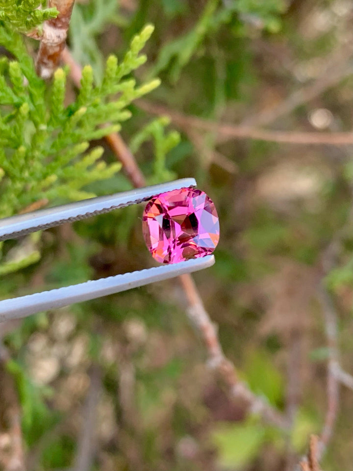 Faceted Pink Tourmaline Stone: 2.00 CT Cushion Cut Gemstone