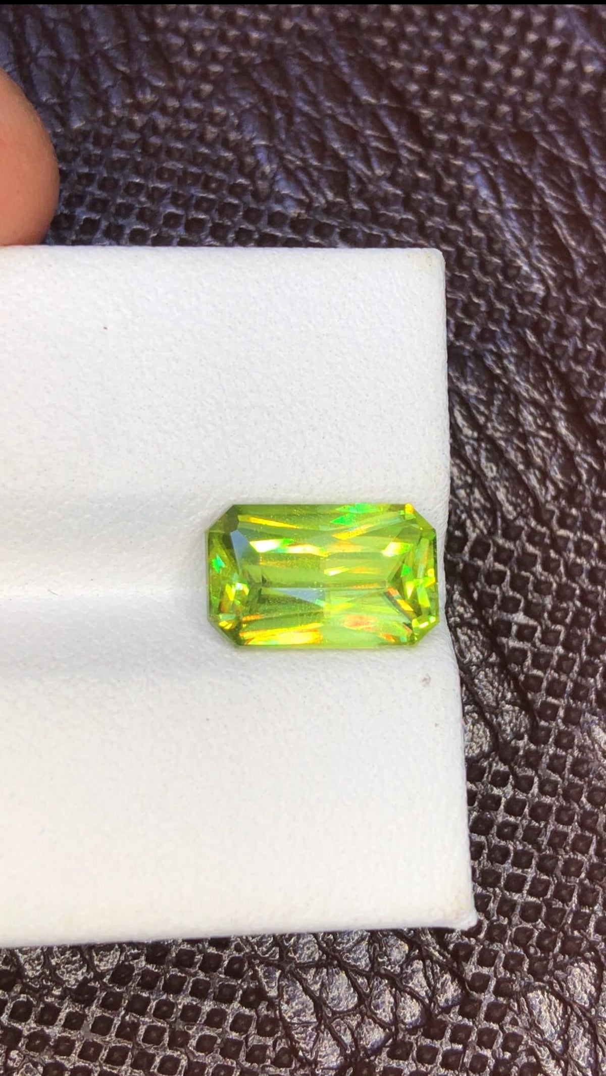 Natural Sphene Gemstone: 3.47 ct Greenish Yellow Full Fire Stone