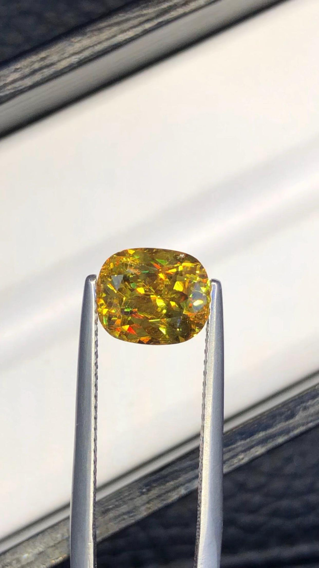 Green Sphene Gemstone: 2.90 CT Cushion Cut Jewelry Stone
