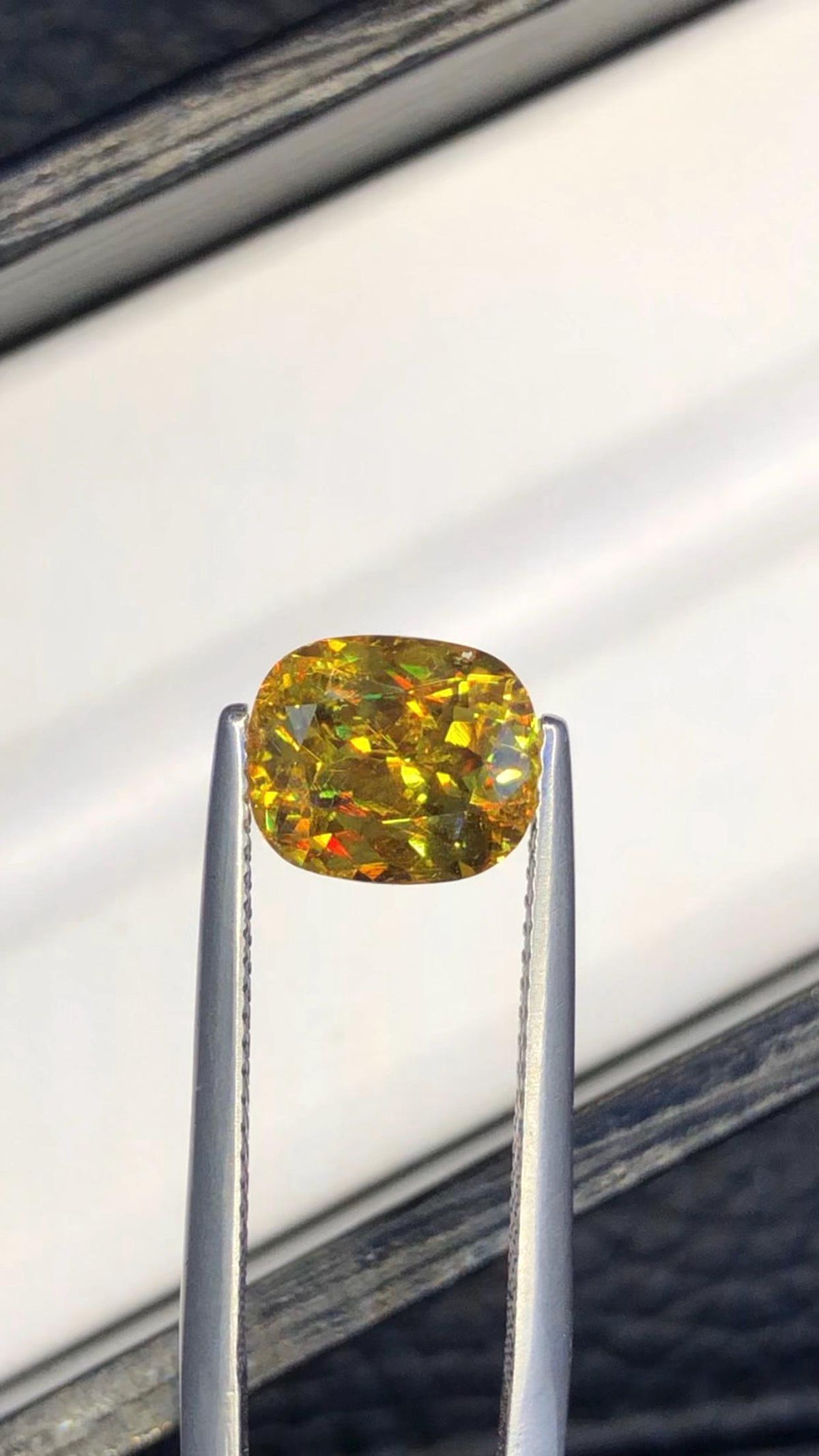 Green Sphene Gemstone: 2.90 CT Cushion Cut Jewelry Stone