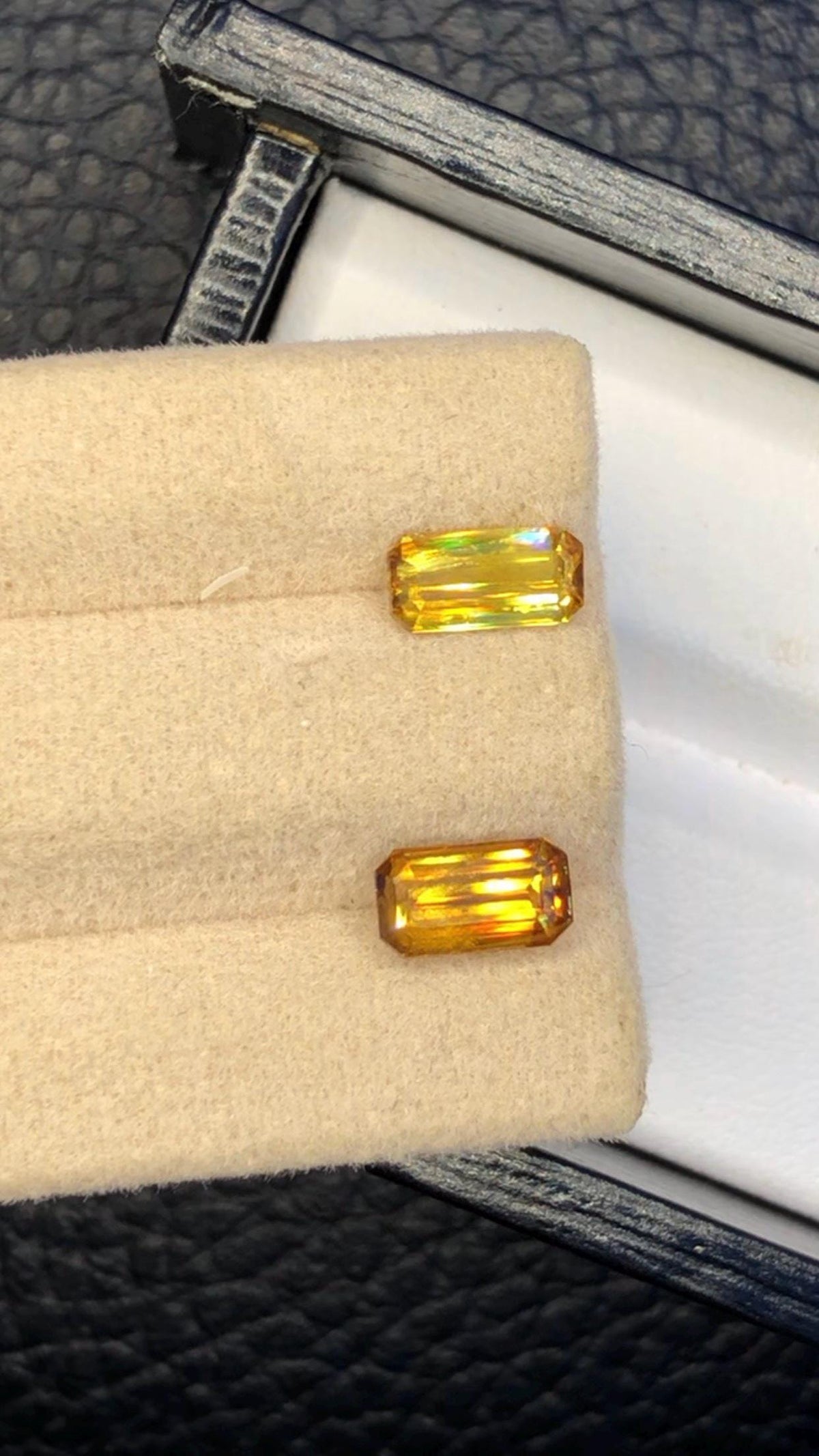 Natural Sphene Gemstone Pair: Emerald Cut, 2.00 CT, August Birthstone