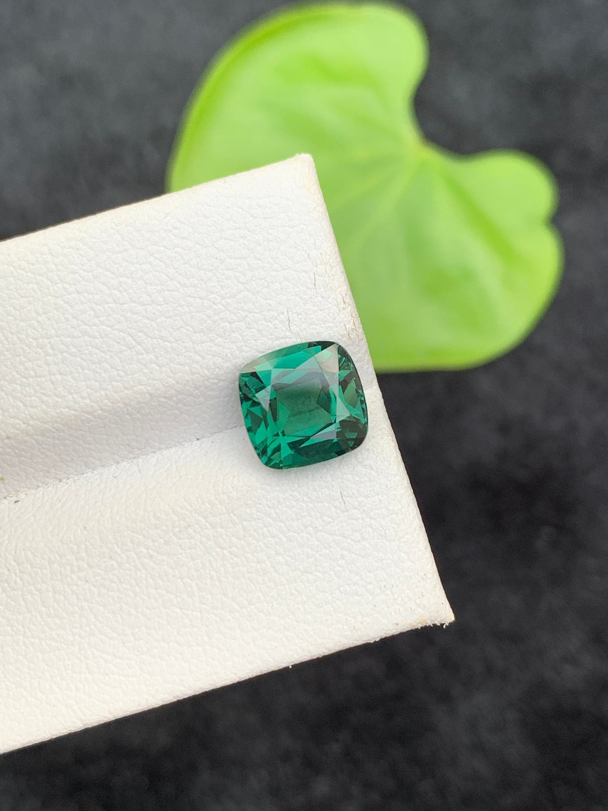 Bluish Green Tourmaline Loose Gemstone: Cushion Cut, 2.45 CT