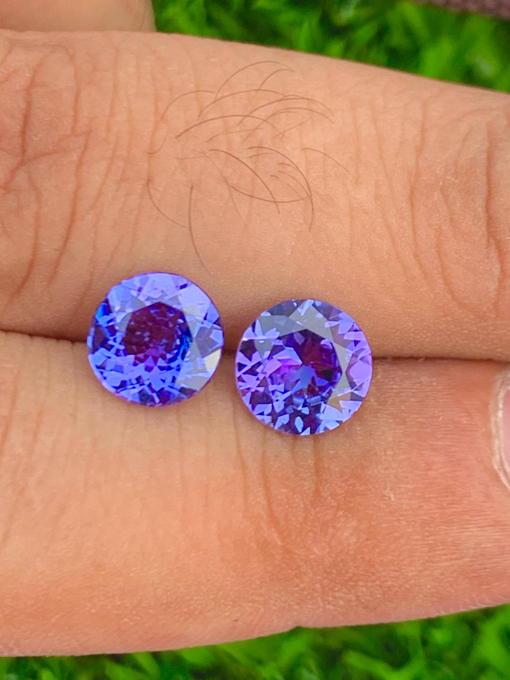 7mm Tanzanite Pair 2.90ct Round Cut Blue  tanzanite Gemstones from Tanzania