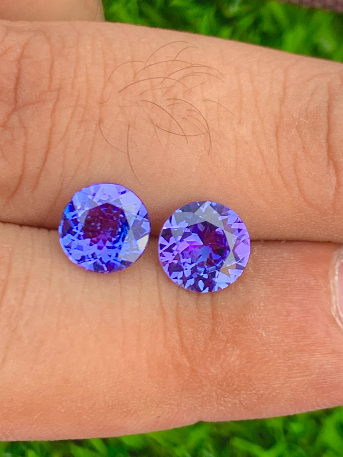 7mm Tanzanite Pair 2.90ct Round Cut Blue  tanzanite Gemstones from Tanzania