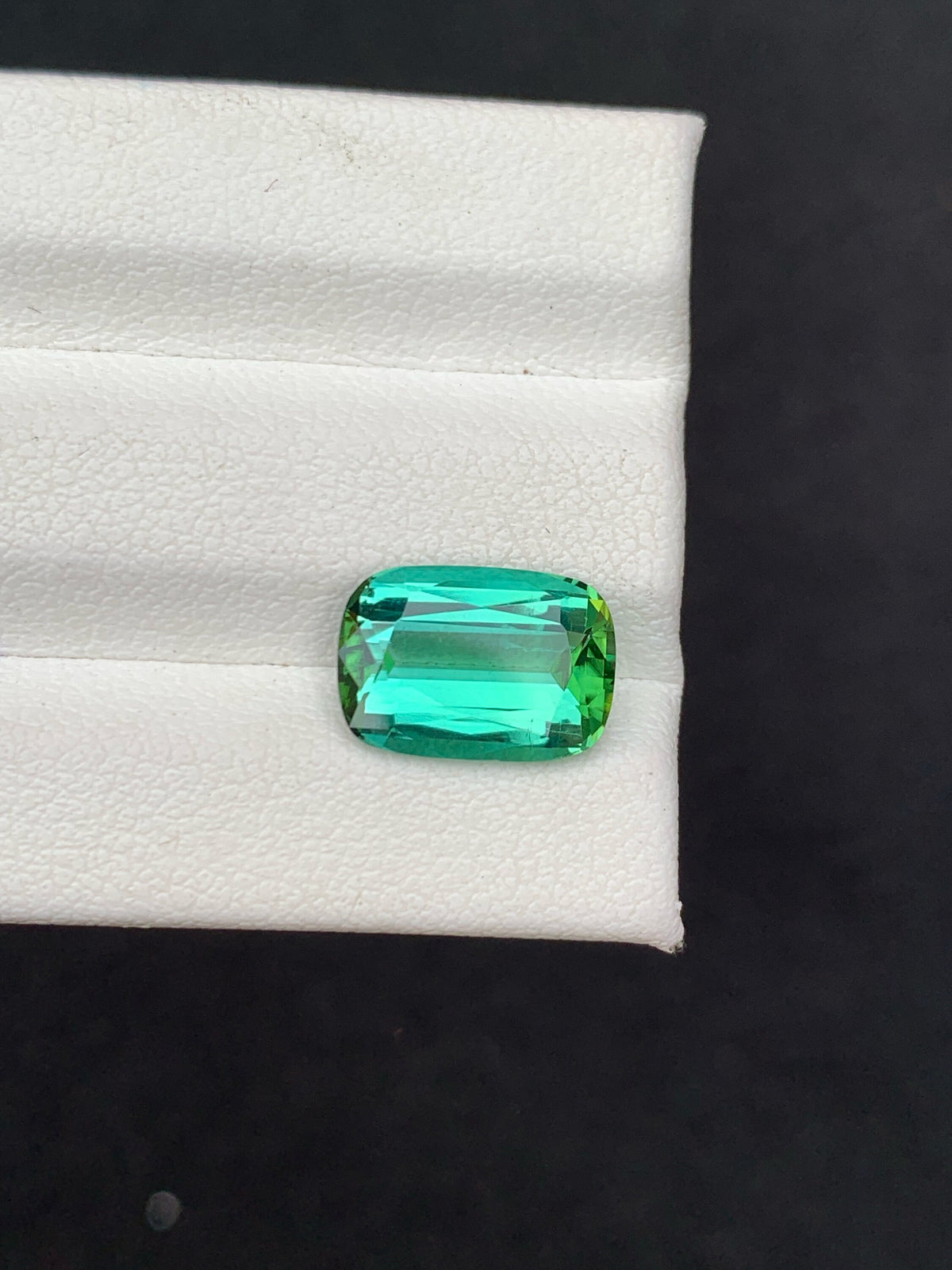 Natural Green Tourmaline Gemstone: Cushion Cut, Afghanistan Origin (11x7x4 MM)