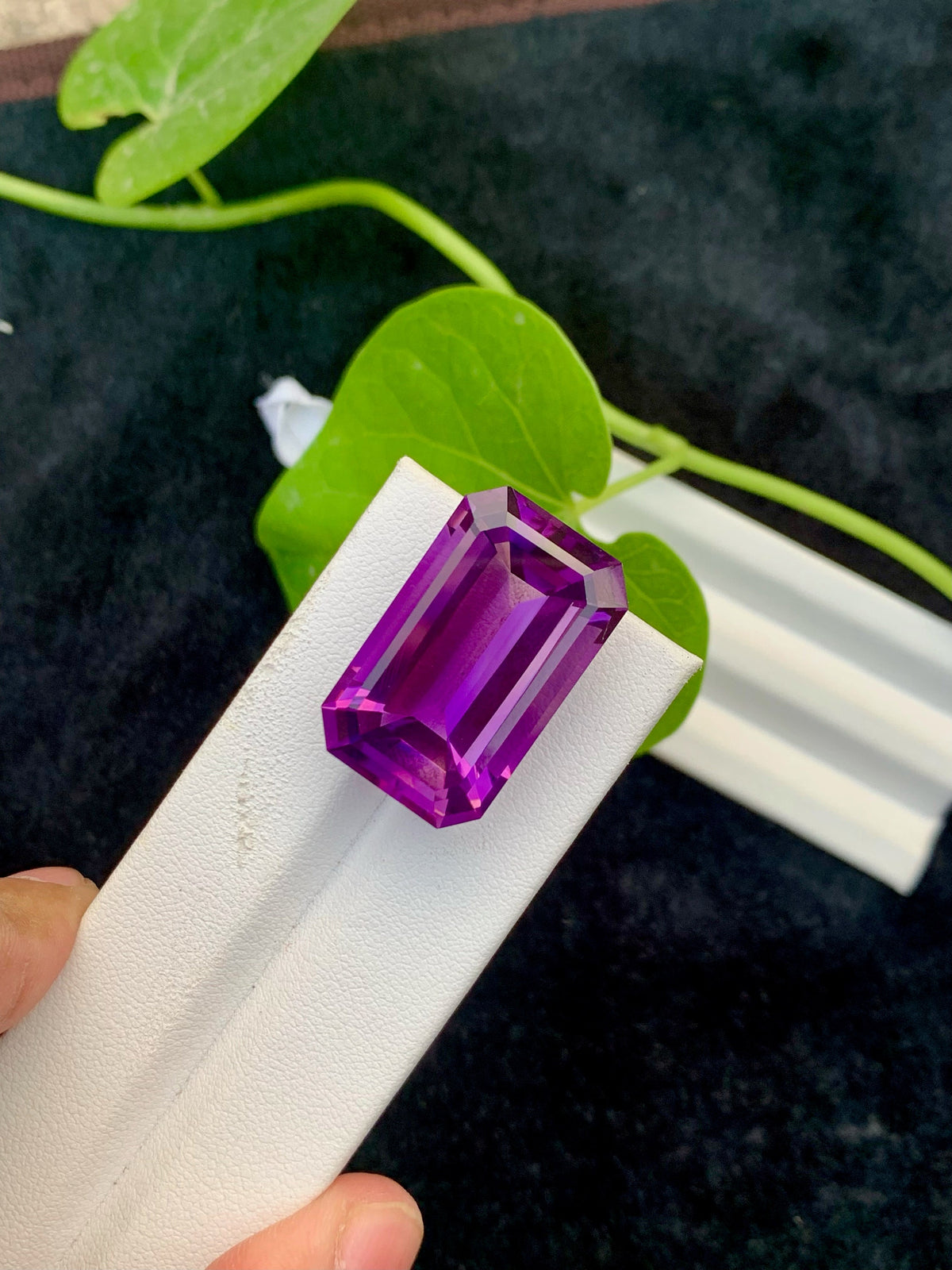 Emerald Cut Amethyst Gemstone: Natural Pinkish Purple Stone, 39.95 CT