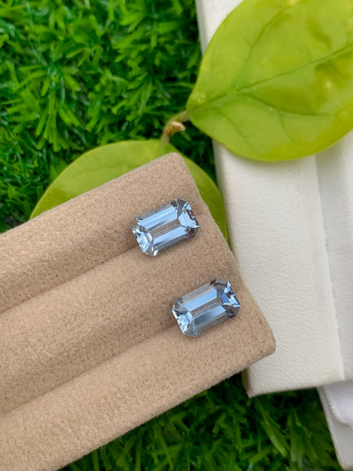Santa Maria Blue Aquamarine Pair: Brazilian Emerald Cut Gemstones, 3.25 CT