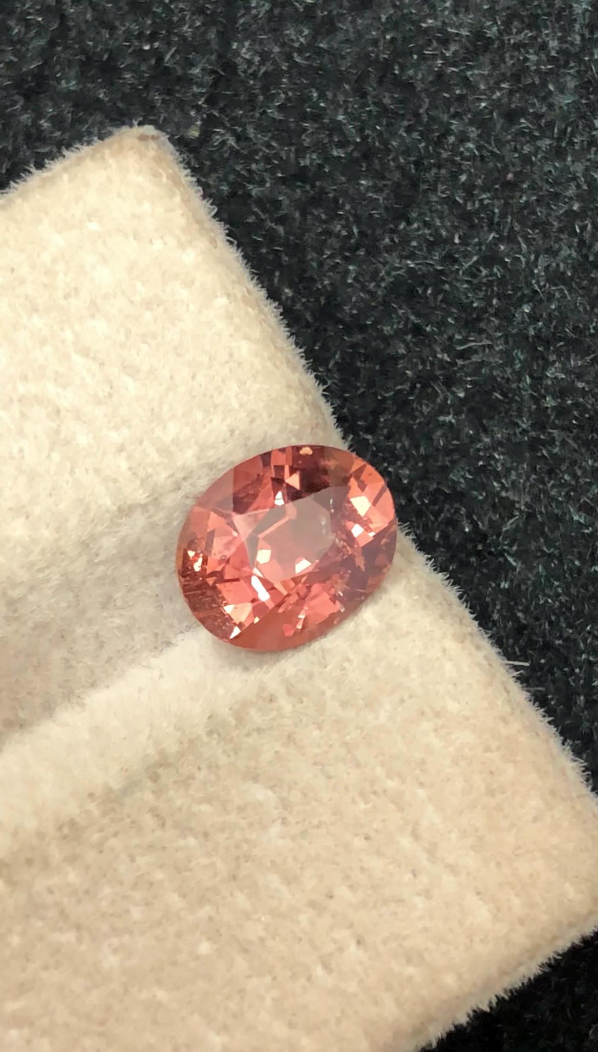 Natural Padparadscha Sapphire 1.81 ct Oval Cut , Madagascar – Lively Orange-Pink Glow With Certificate
