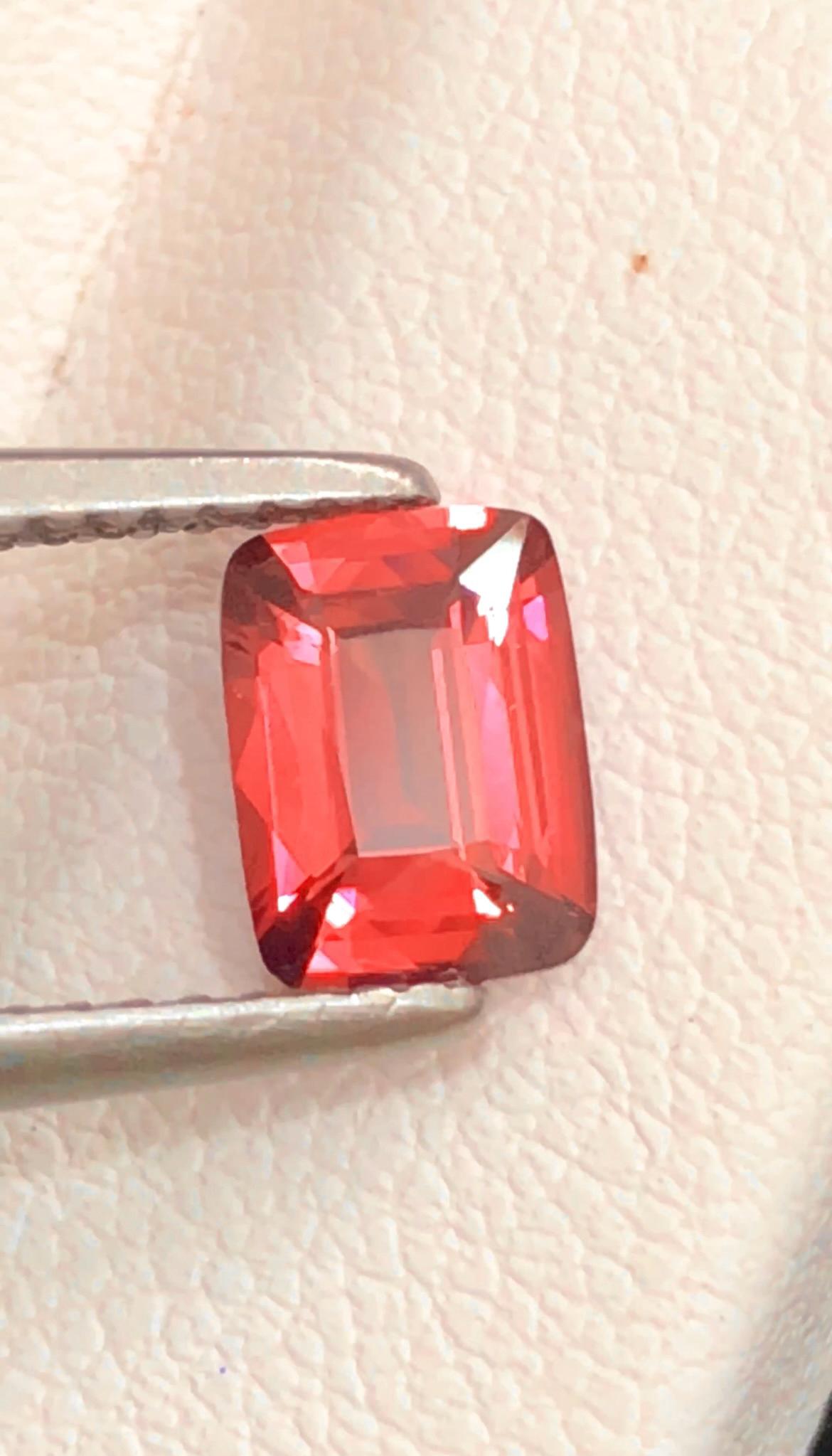 Vivid Padparadscha Sapphire 1.09 ct Cushion Cut , Certified Vivid Orange-Pink