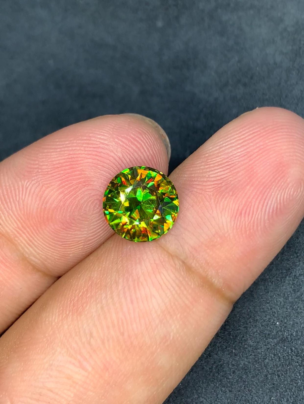 Chrome Sphene 2.40ct Round Cut • Vivid Fire • Skardu Source