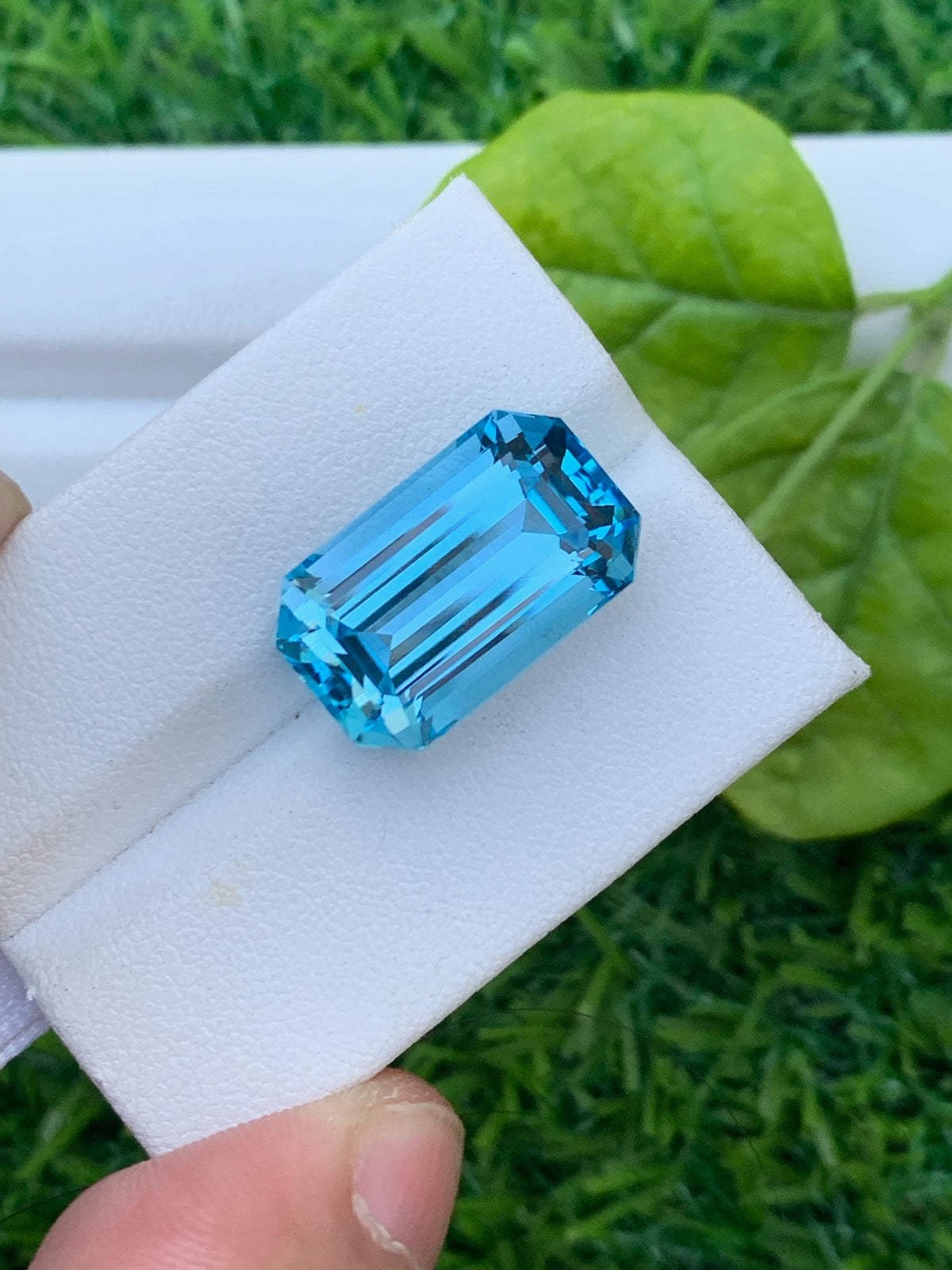 Emerald Cut Swiss Blue Topaz Gemstone: December Birthstone, 17.10 CT