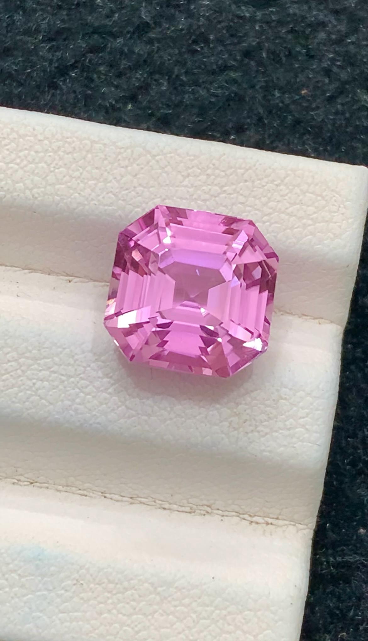 Pink Kunzite 6.85ct Asscher Cut Gemstone from Afghanistan