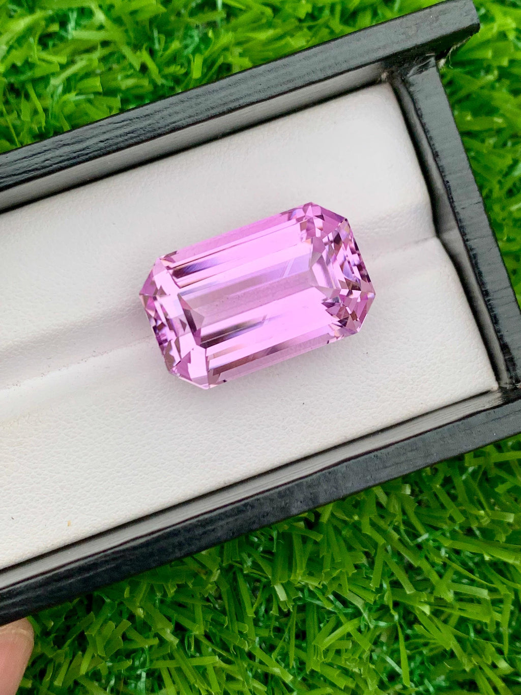 37.10 Carat Deep Pink Kunzite Gemstone: Emerald Cut, VSS Clarity