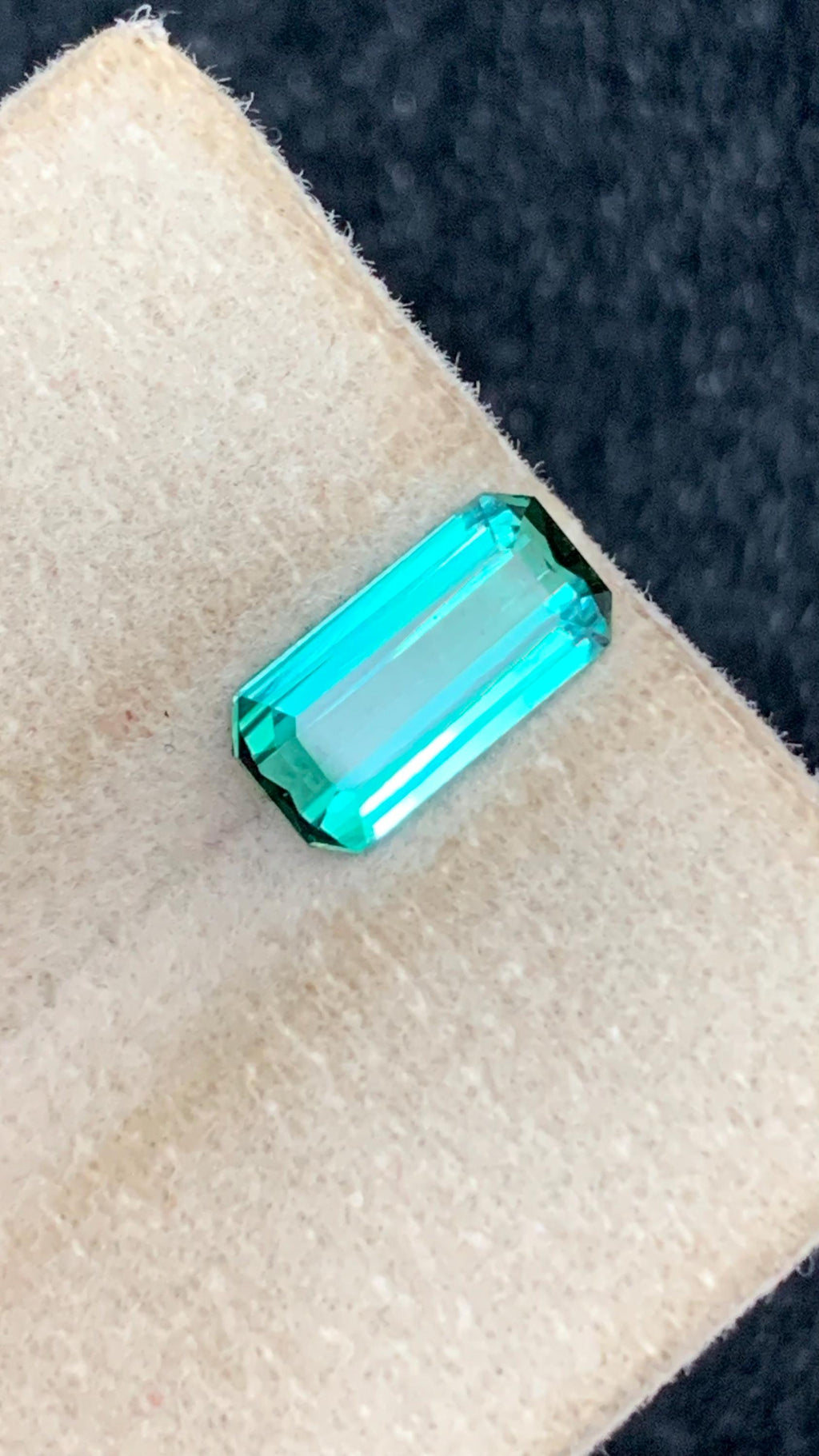 Lagoon Tourmaline Gemstone: 1.20 Carat Emerald Cut, Afghanistan Origin