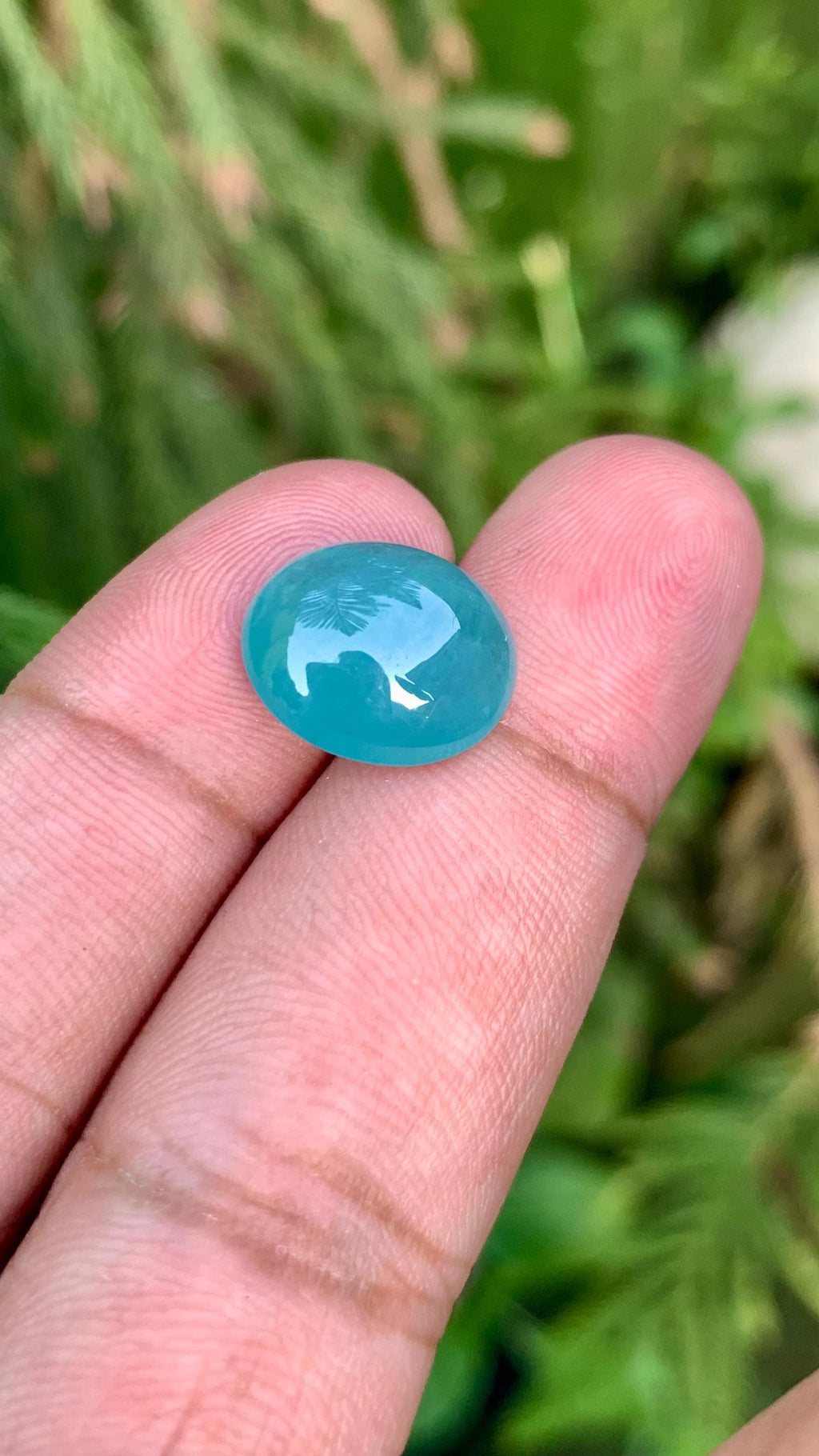 Grandidierite Gemstone Cabochon: Bluish Green, Rare Madagascar Stone, 7.40 Carats