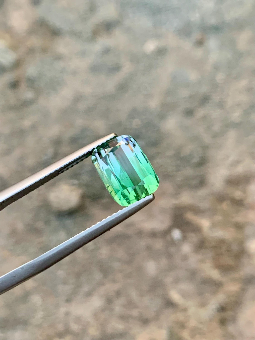 Natural Bluish Green Tourmaline Gemstone: Cushion Cut, 4.70 CT
