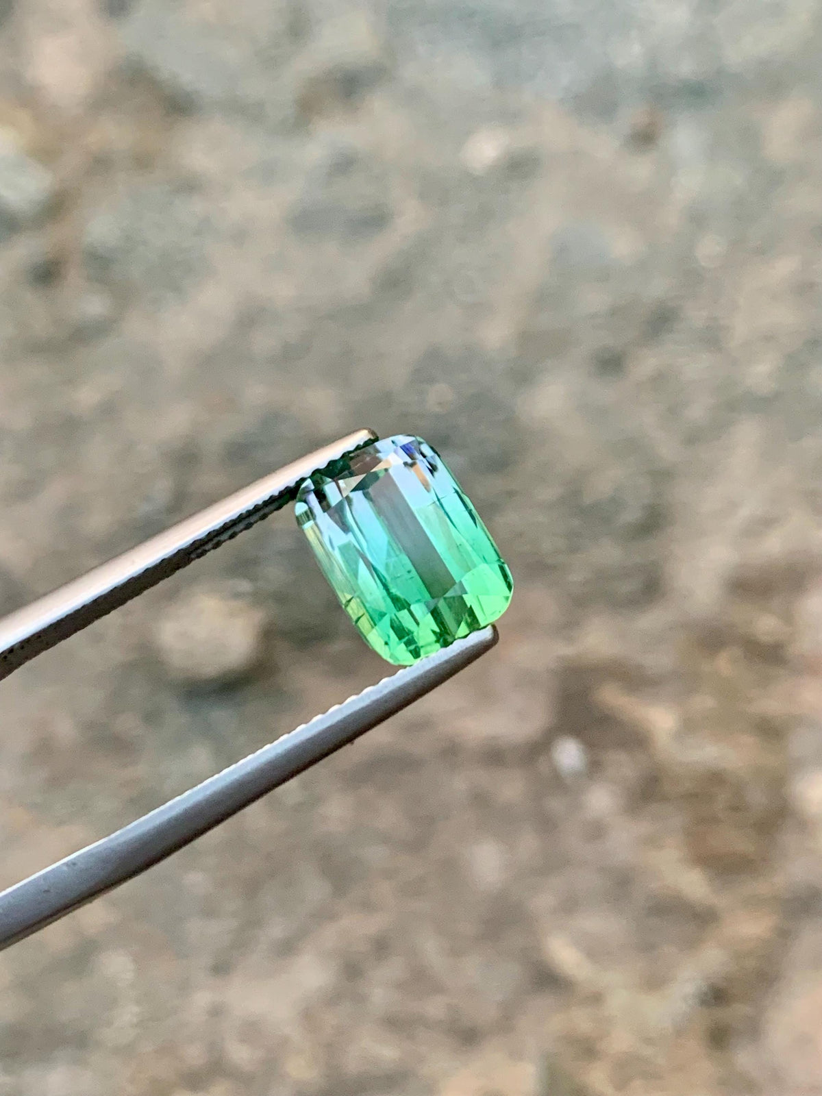 Natural Bluish Green Tourmaline Gemstone: Cushion Cut, 4.70 CT