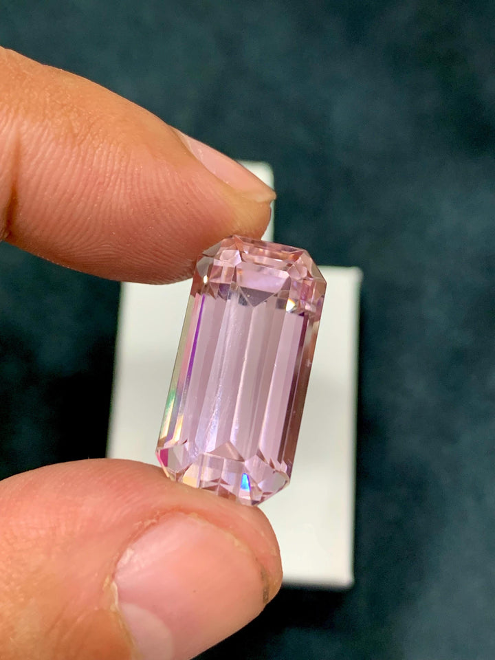Pink Kunzite 20.85 Carat Octagonal Emerald Cut Gemstone from Afghanistan