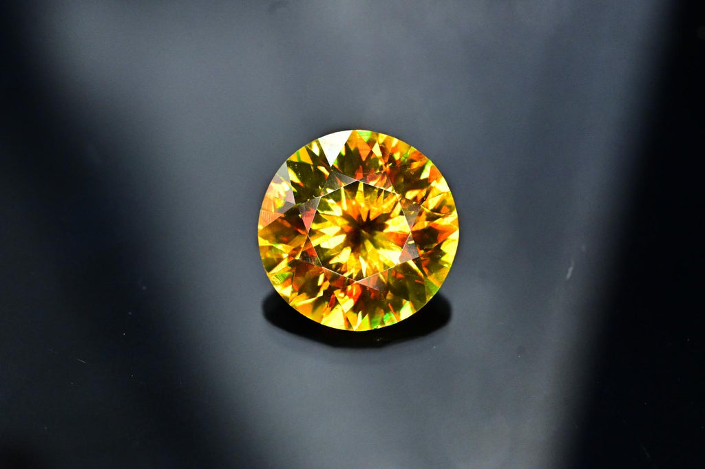 Natural Fire Sphene Gemstone: Round Cut, 5.85 CT, Himalayan Origin