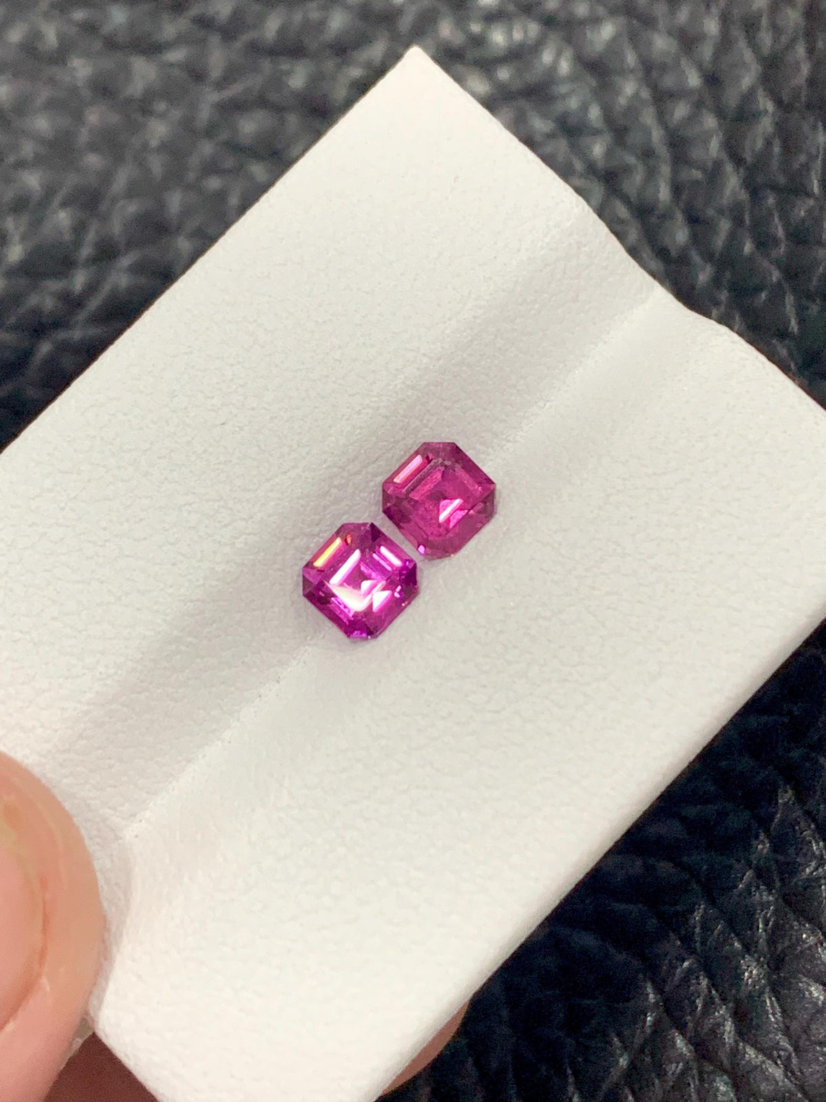 Malaya Garnet Pair 1.25ct Emerald Cut | Vibrant Peach-Pink Matching Set