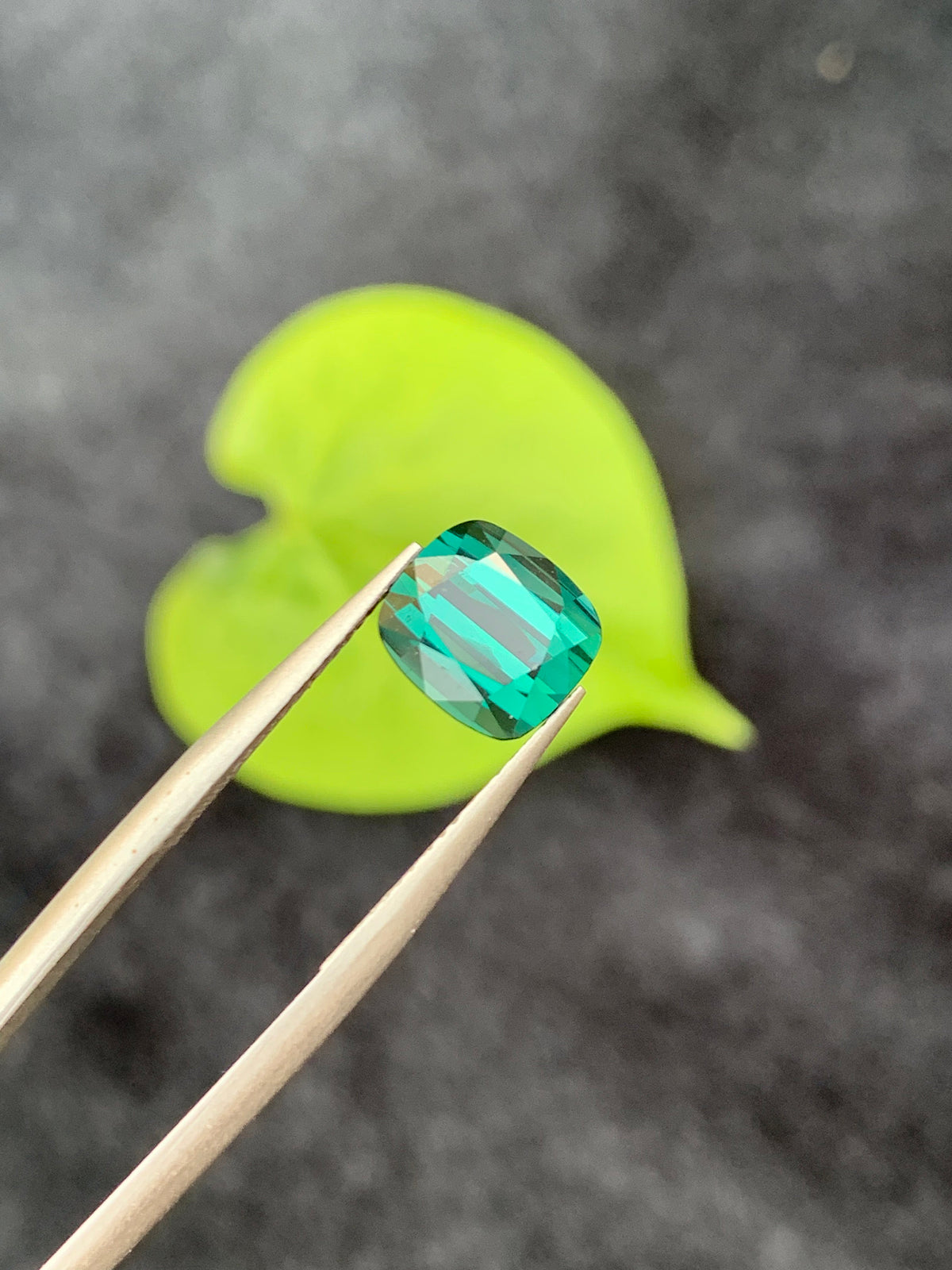 2.55 CT Bluish Green Tourmaline Gemstone: Cushion Cut, Afghanistan
