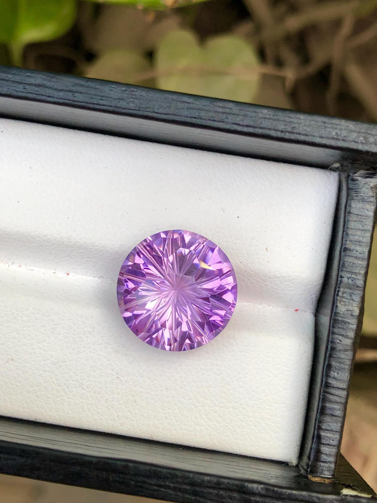 Laser Cut Round Amethyst Gemstone: Loupe Clean, 10.70 CT