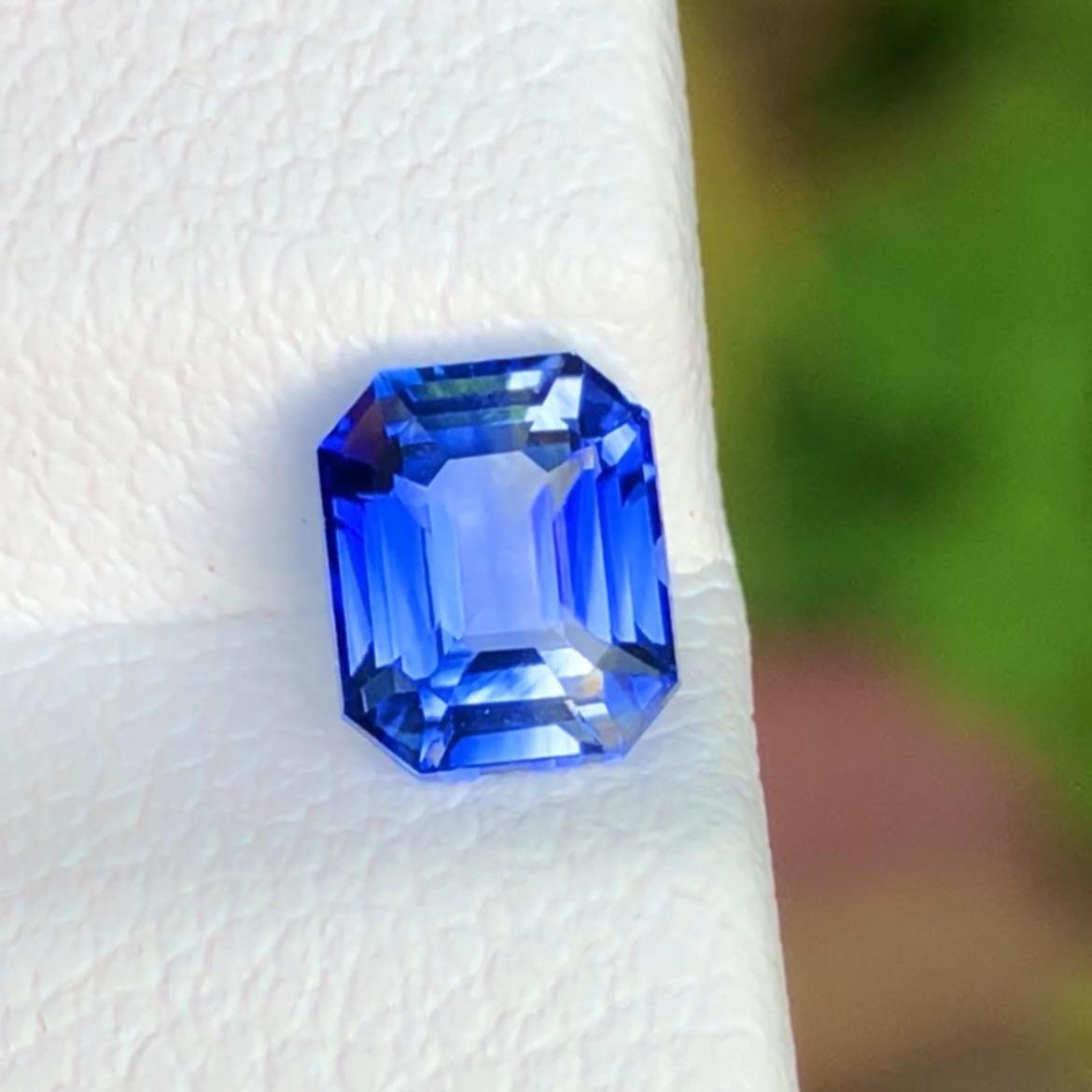 Royal Blue Sapphire 1.21ct Emerald Cut Gemstone – Madagascar