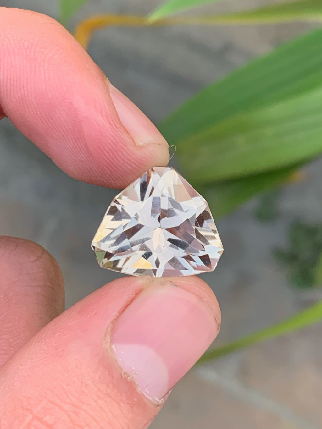 Faceted Yellow Topaz Gemstone: 22.35 CT Triangular Cut, November Birthstone