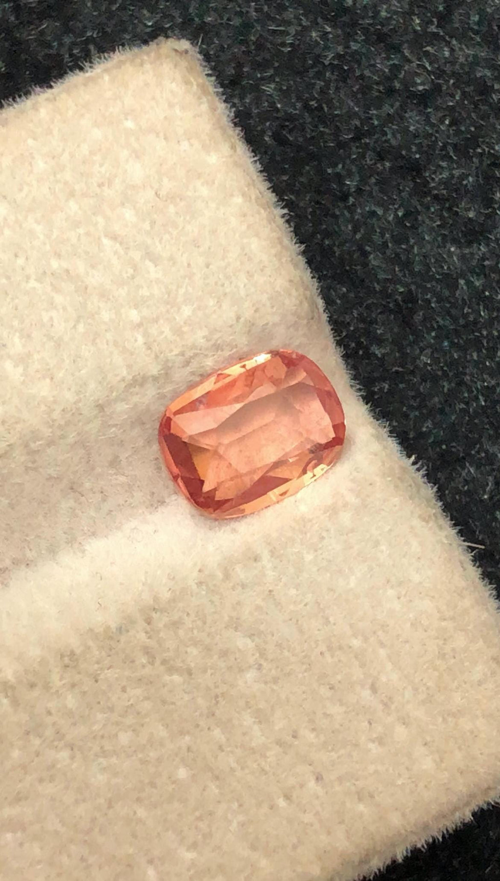 Padparadscha Sapphire 1.09 ct Cushion Cut , Madagascar , Certified Orange-Pink