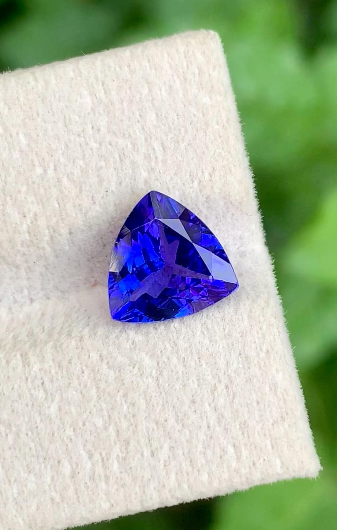 2.30 Carat Trillion Cut Tanzanite Gemstone: Vivid Violet-Blue, 9.5xx9.5x5 mm