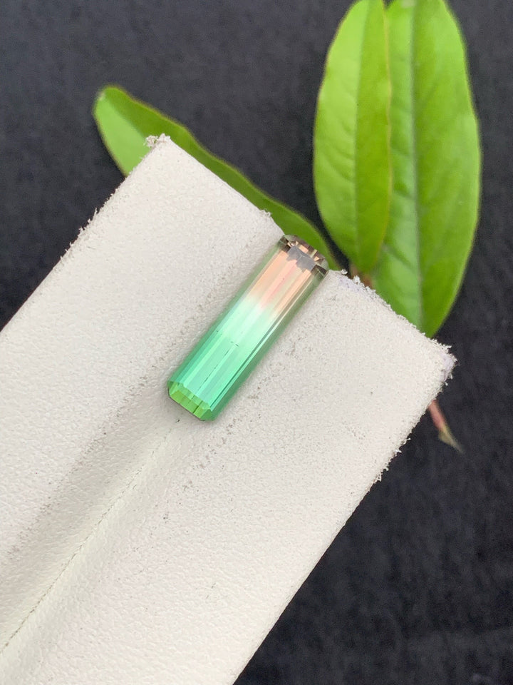 4.05 CT Emerald Cut Watermelon Tourmaline Gemstone: Bi-Color Jewelry Making Stone