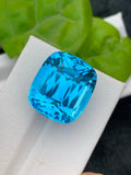 33.90 Ct Cushion Cut Swiss Blue Topaz: Loose Gemstone