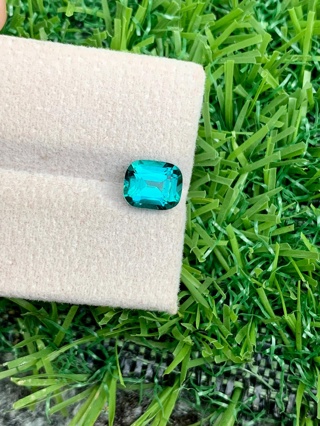 Lagoon Tourmaline Gemstone: 1.65 CT Cushion Cut Ring Stone