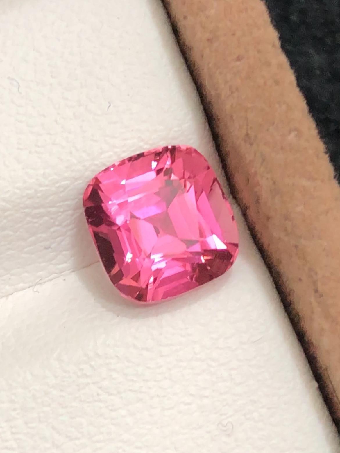 Hot Pink Rubellite 2.50 Cushion Cut Madagascar