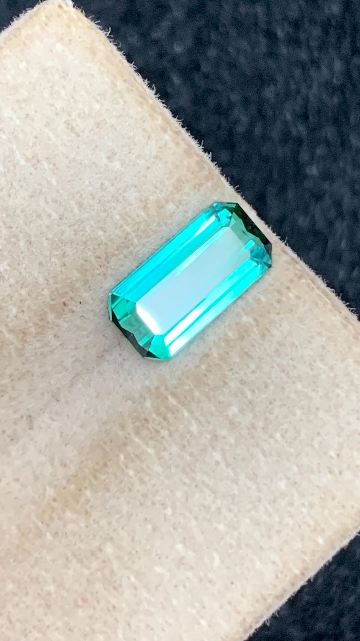 Lagoon Tourmaline Gemstone: 1.20 Carat Emerald Cut, Afghanistan Origin