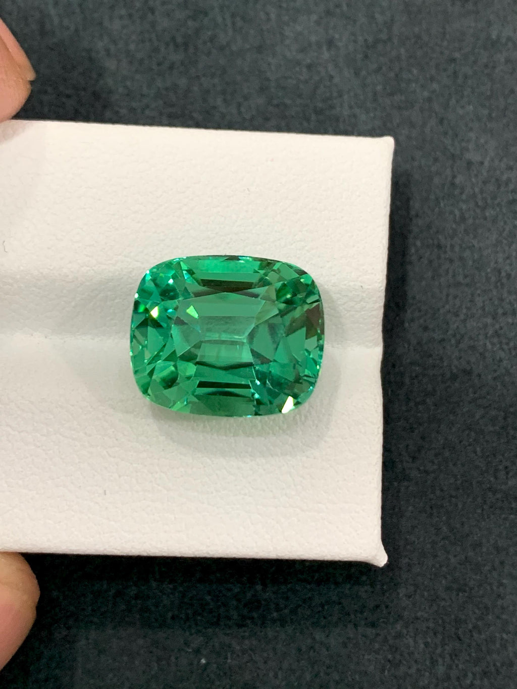 Hiddenite Green Kunzite Gemstone 13.00 Carat Cushion  from Afghanistan