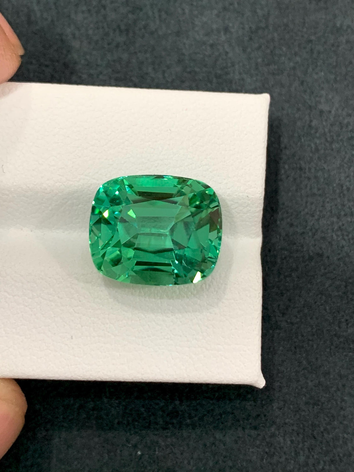 Hiddenite Green Kunzite Gemstone 13.00 Carat Cushion  from Afghanistan