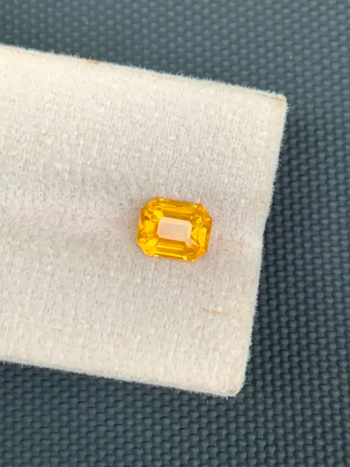 Natural Yellow Sapphire Gemstone: Ascher Cut, 2 CT, Jewelry Stone