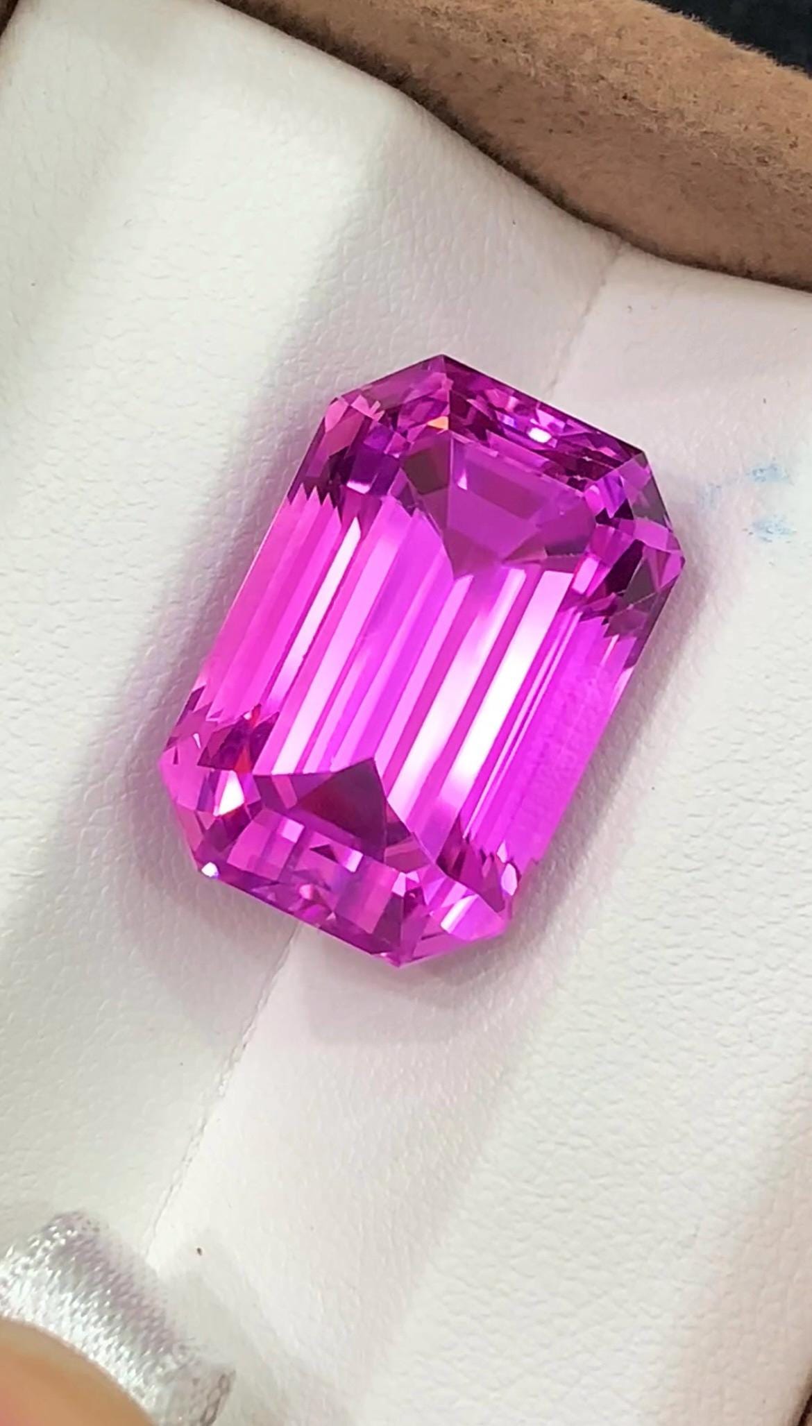 Pink Kunzite 35.40 Carat Emerald Cut Loose Gemstone from Afghanistan