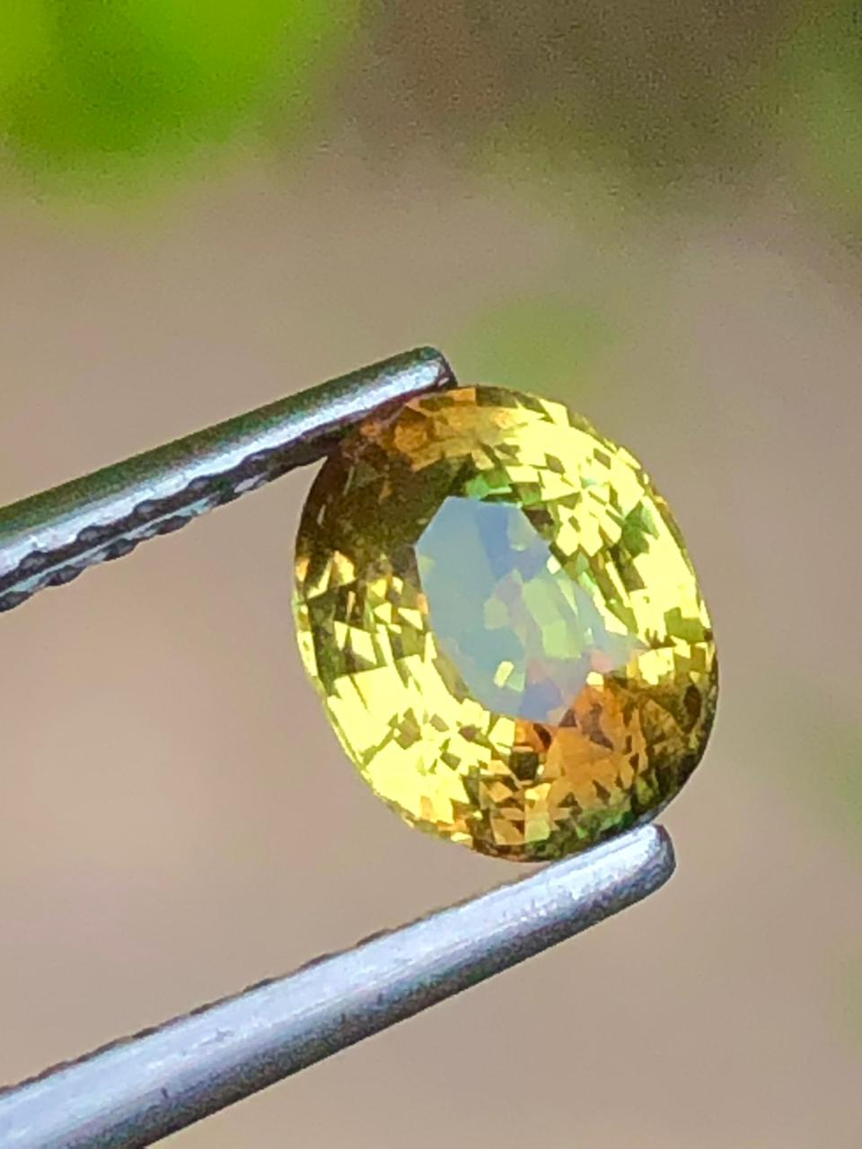 Bi-Color Sapphire Gemstone: 1.50 ct Natural Corundum, Faceted Jewelry Stone