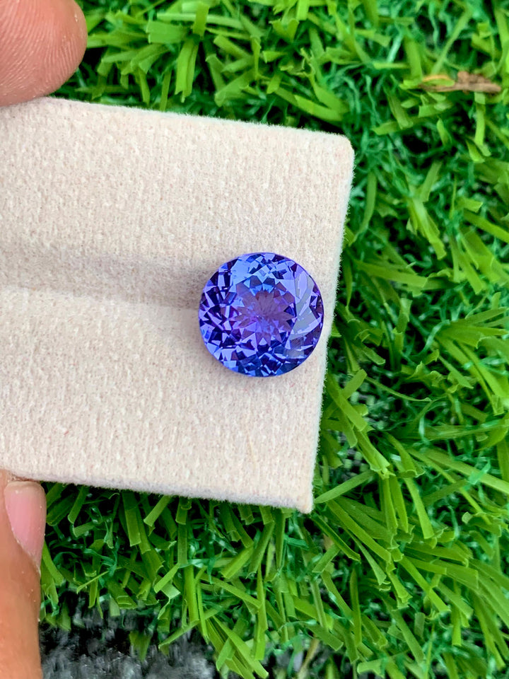 AAA Tanzanite Gemstone: 4.35 CT Round Cut, December Birthstone