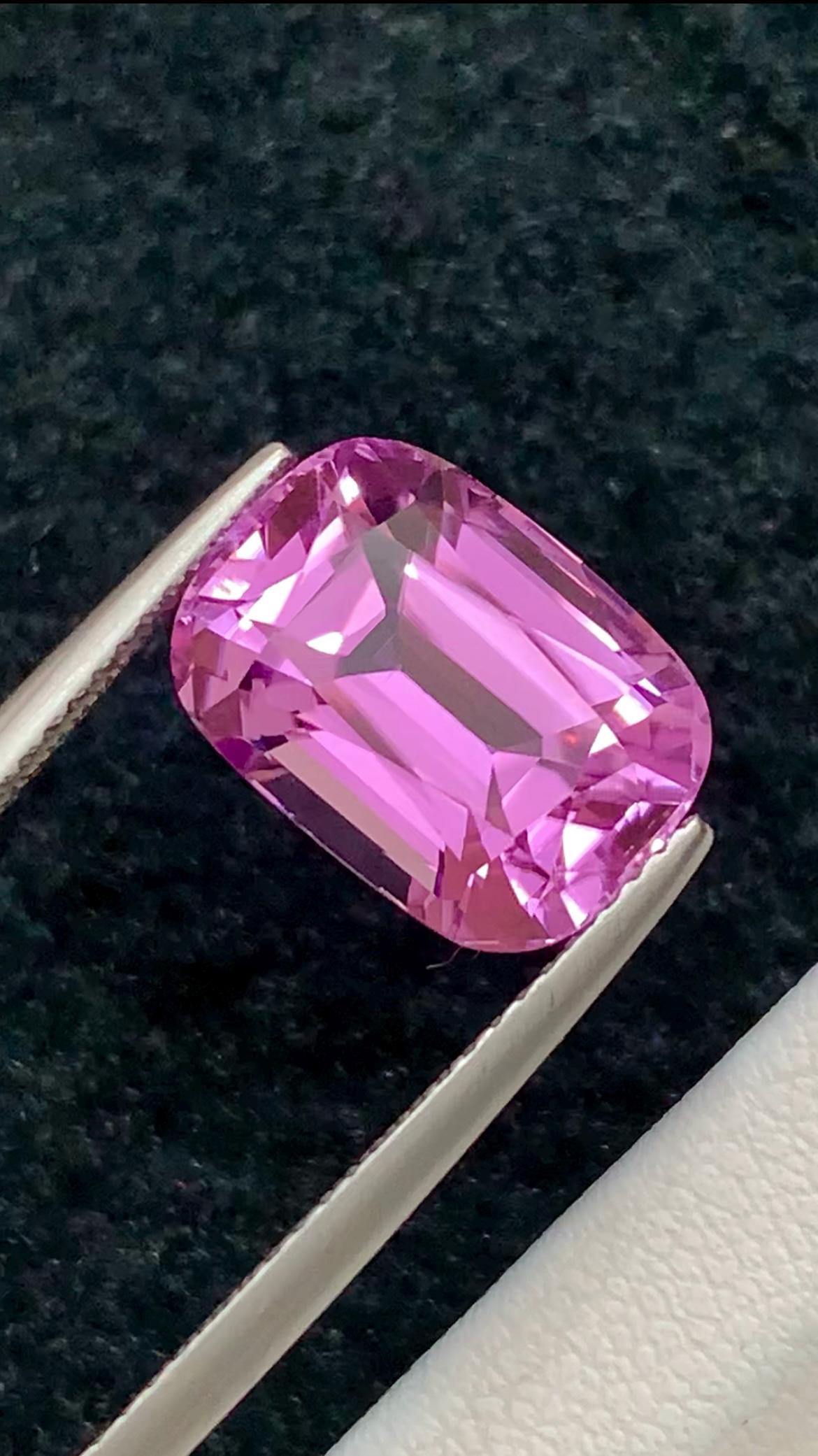 Pink Kunzite 7.05ct Cushion Cut – Elegant Elongated Afghan Gemstone