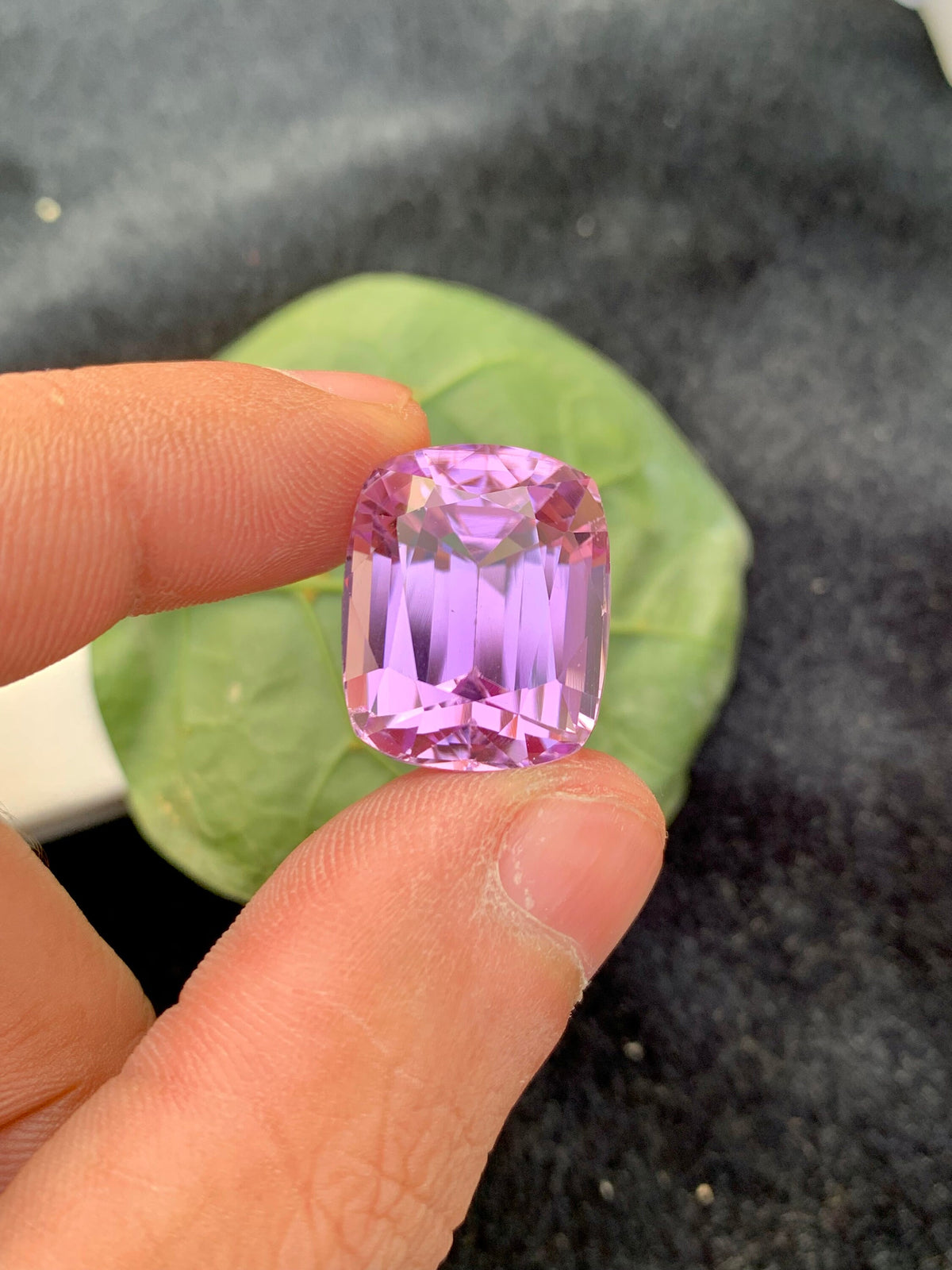 Natural Pink Kunzite Gemstone: 31.05 CT Faceted Cushion Cut